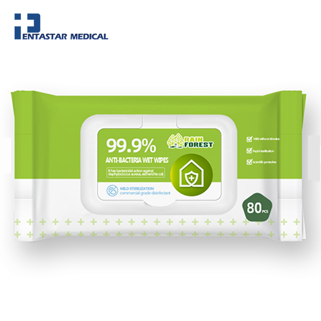 Custom 50gsm premium 80 sheets eco household cleaning wet wipes