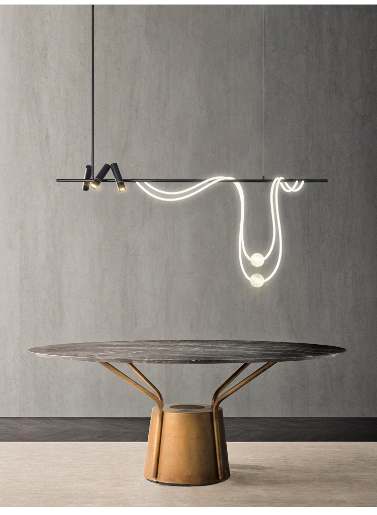 Nordic Designer Long Arc Lamp Spotlight chandelier dining room Bar Minimalism Chandelier(WH-MI-391)