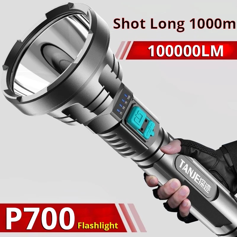 XHP700 Multi Function LED Flashlight Outdoor Working Light 100m-300m Distance