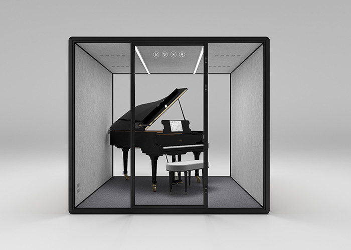 Tempered Glass Private Meeting Pods Colorful Cabins Steel Reduce Acoustic Room