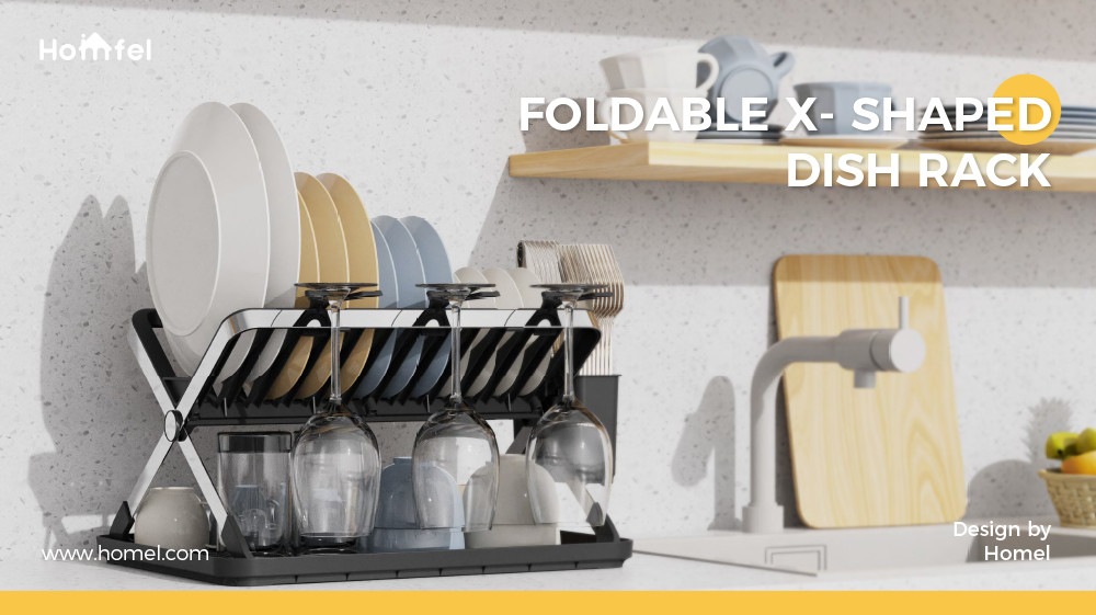 Household Foldable Stainless Steel Dish Rack Dish Drainer Board Dish Drying Rack