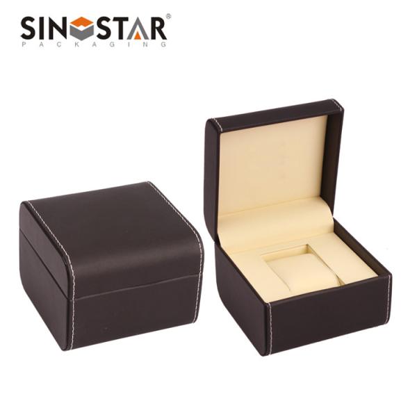 Men And Women Leather Watch Box With 10 Individual Compartments and Beige Lining