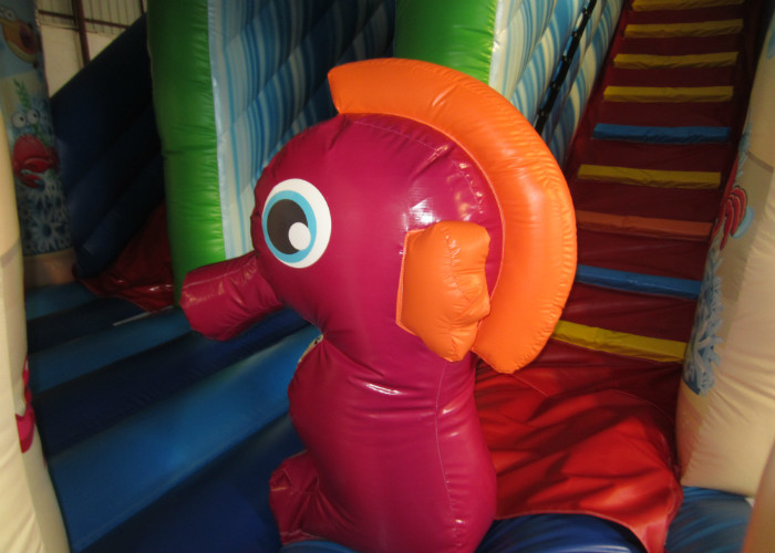 Beautiful Colourful Commercial Inflatable Water Slides Undersea World Theme 0.55mm Pvc Tarpaulin