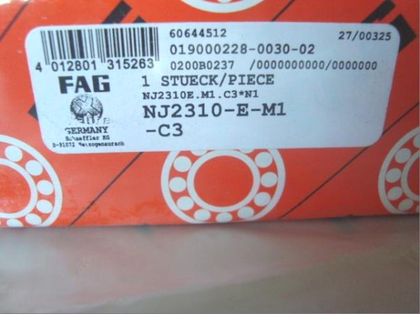 NJ2310-E-M1-C3 FAG Cylindrical roller bearings