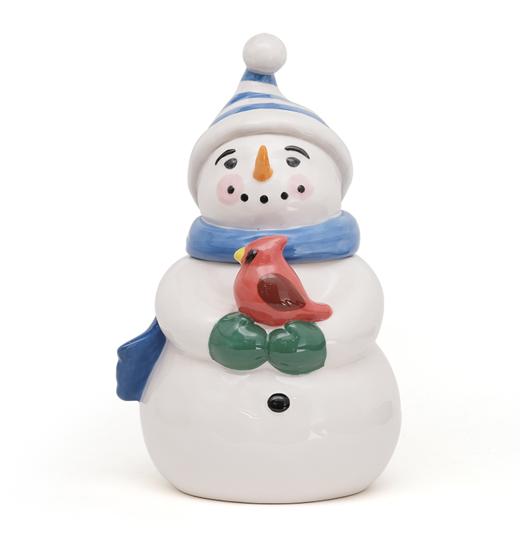 Ceramic Storage Jars With Lids Christmas Holiday Kitchen Coffee Tea Cookie Gift Ceramic Canister Jar 3D Handpainting