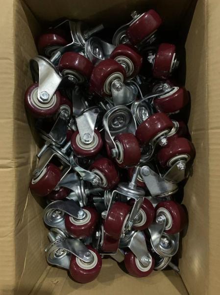 4 Pack 2.5 Inch Heavy Duty Swivel Brake Stop Zinc Plated Polyurethane / Caster