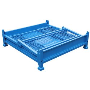 Foldable Wire Mesh Pallet Cage Stackable Stillage With 1500kg Load