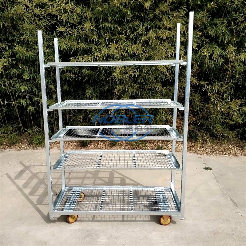Greenhouse Metal Dutch Danish Flower Trolleys Cart for Display Transport