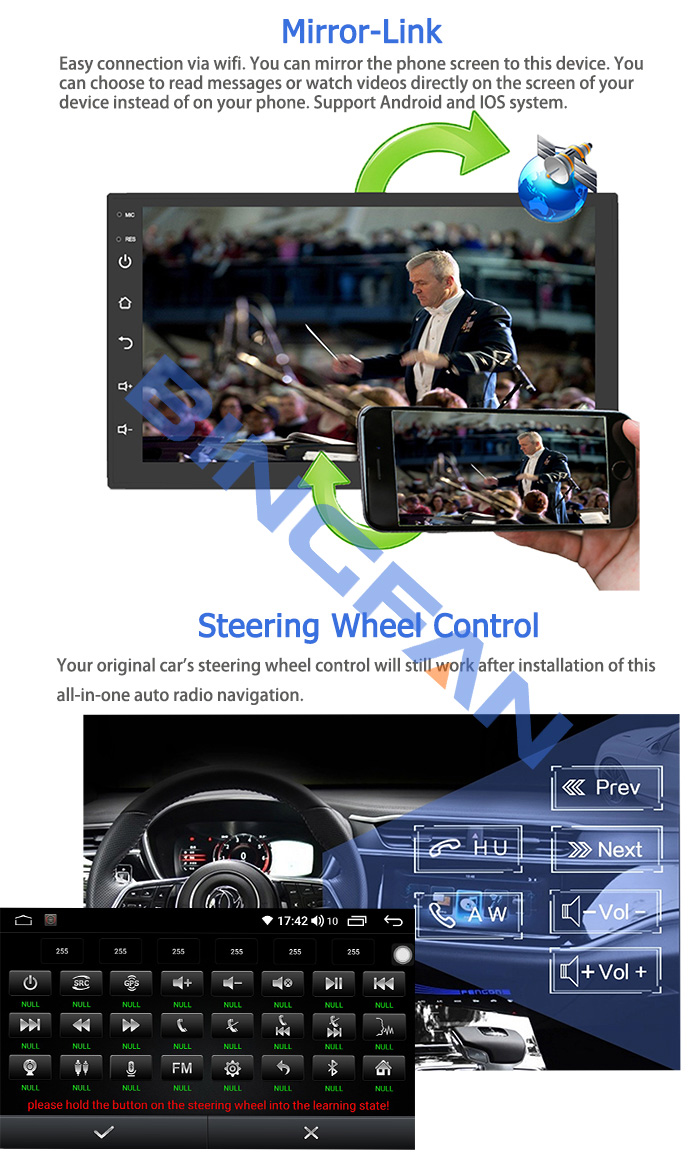 SWC Carplay Volkswagen Touch Screen Radio 12v Audio POLO Car Radio