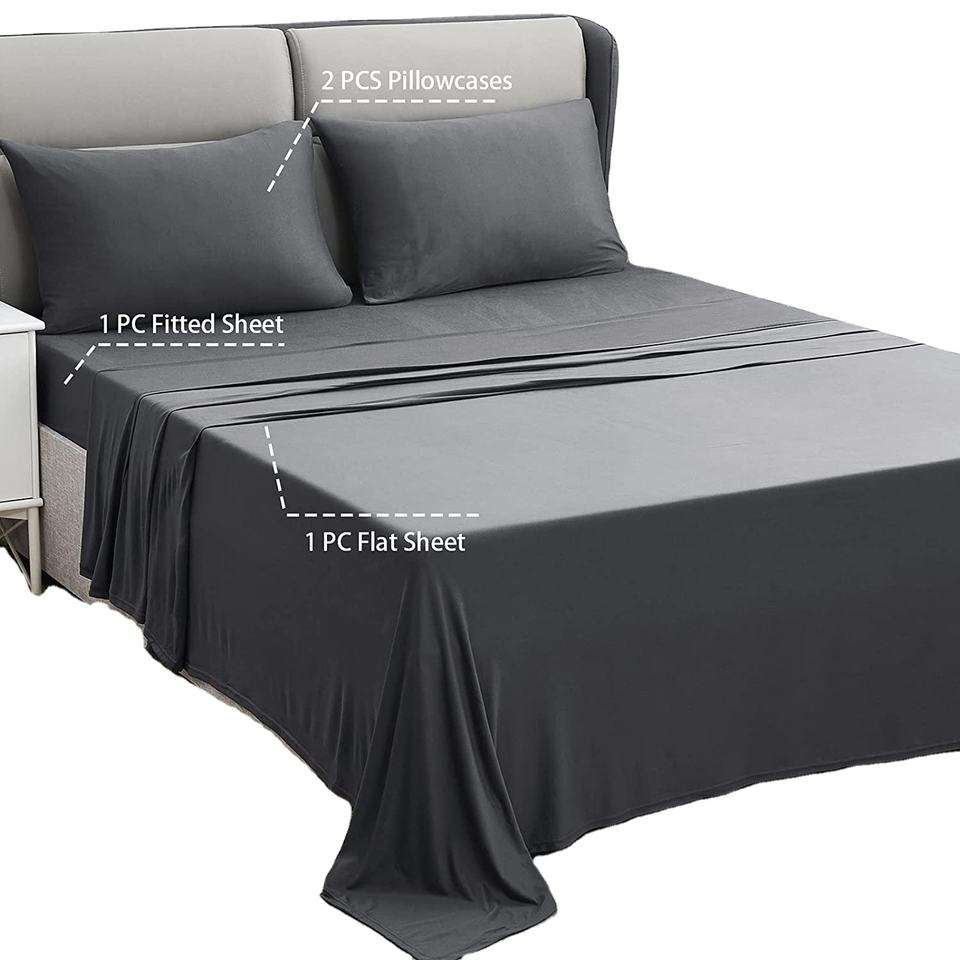32 Fabric Count Microfiber Sheets Set with Duvet Cover Fitted Sheet and 2 Pillowcases