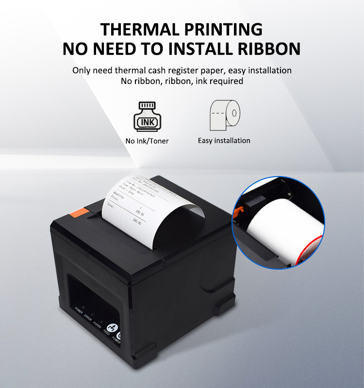 Auto Cutting 3inch 80mm Receipt And Bill Barcode Thermal Printer For Pos System