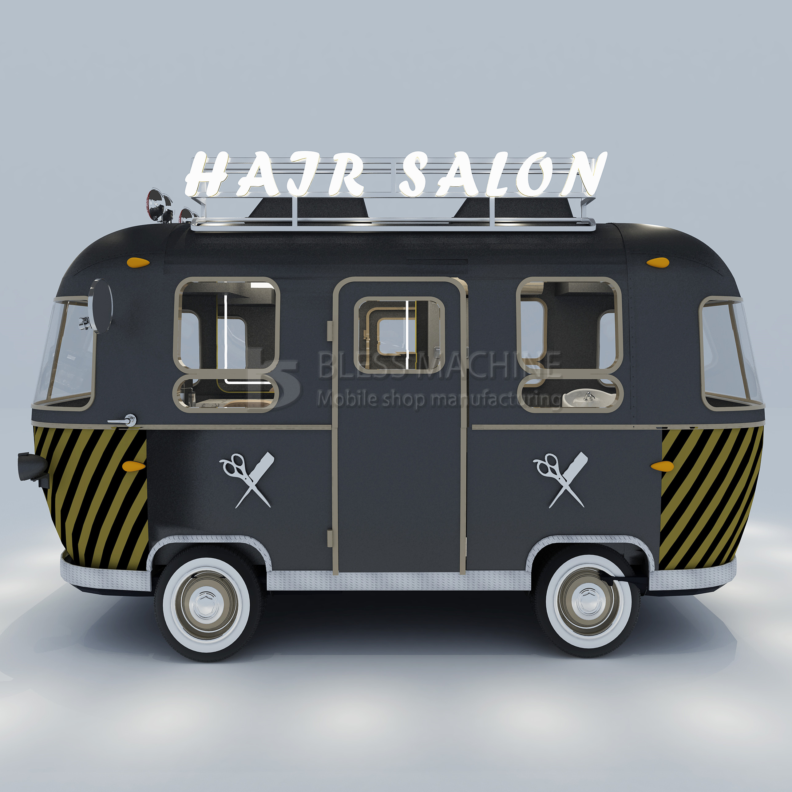 85kms per hr Machinery Function Leisure Fast Food Equipment Mobile Catering Van Trailer
