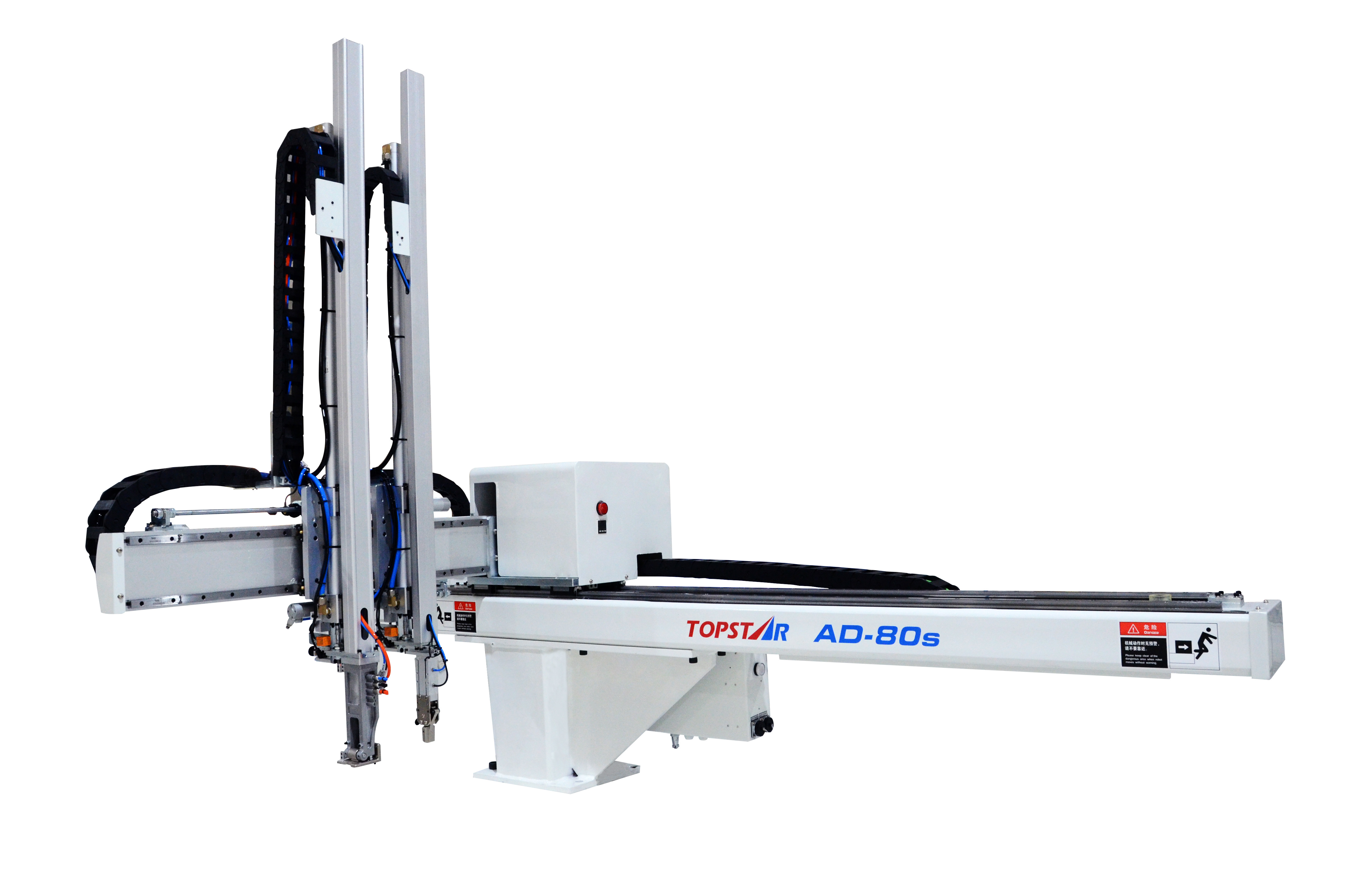 3 / 5 Axis Pick And Place Robotic Arm White Color 100 - 220T Injection Press Range