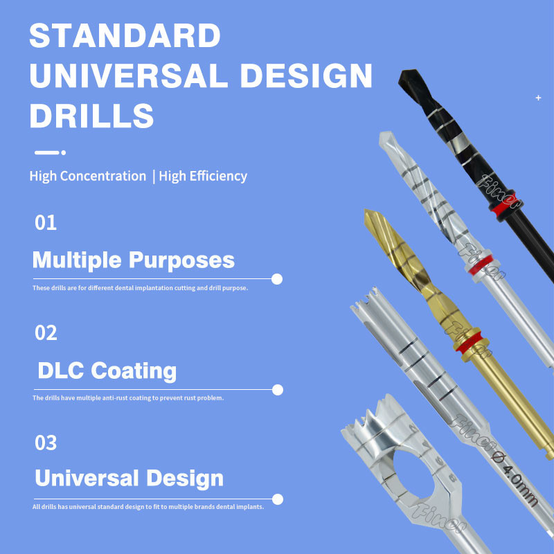 Stainless Steel Short And Long Bone Trephine Drill Dental Implant Drill Kit
