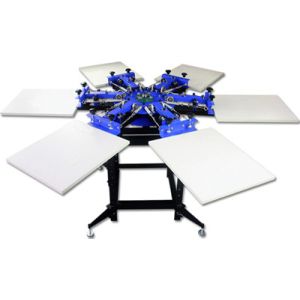Double Rotary Manual 6-6 Color screen printing machine for t-shirt printing