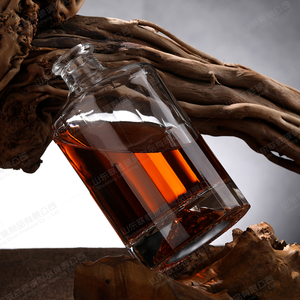 375ml 750ml Clear Wine Liquor Whisky Glass Bottle with Acceptable Customer's Logo