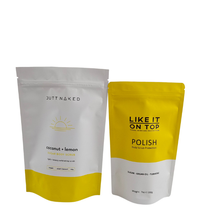 Customized Packaging Stand Up Bag Mylar Zipper Bag Aluminum Foil Pouch For Scrub Bath Salt Packing