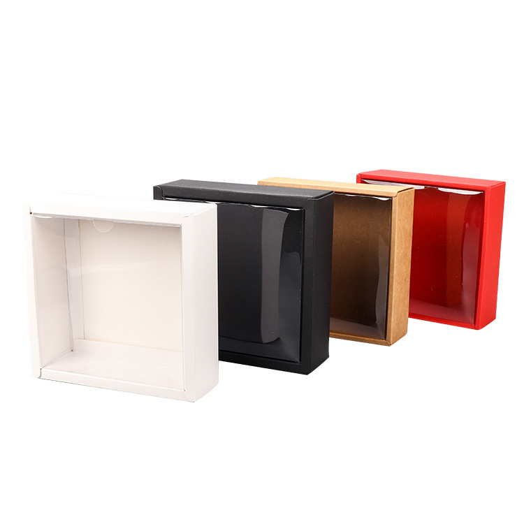 Rigid Boxes Manufacture Custom Design Simple Pvc Kraft Box Gift Packaging with Logo