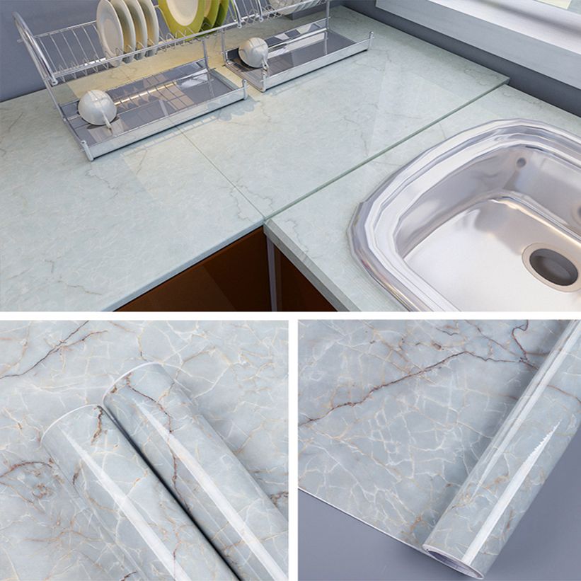 Waterproof Self Adhesive Marble Wall Stickers Wallpaper for Kitchen Countertop Cabinet Furniture Easy to Install