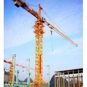  46.2m Basic height Tower Crane TC6010 Luffing Crane With Trolleying m/min 42.8/ 21.4 4.5/3 Manufactures