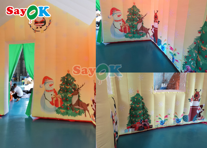 Outdoor Inflatable Holiday Decorations Inflatable Christmas House 4.6x4.6x5mH