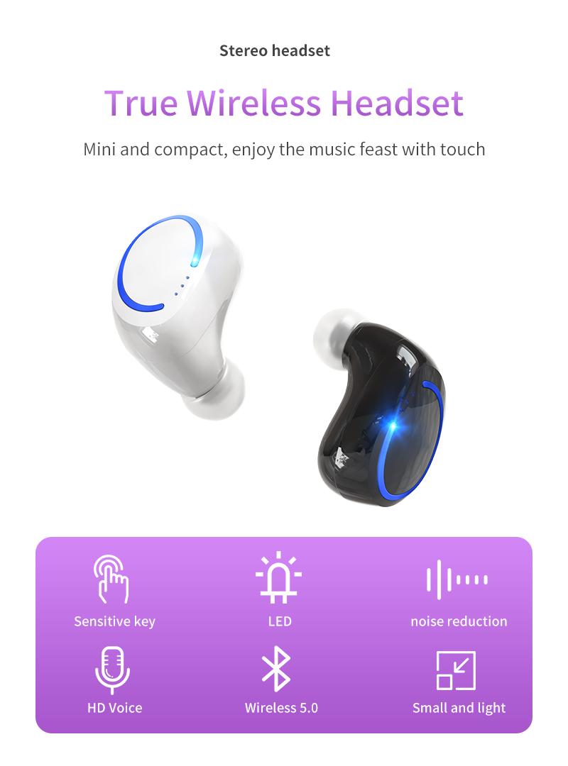 True Wireless In Ear Sports Earphone for Business Running Meeting 6983D Chipset Model