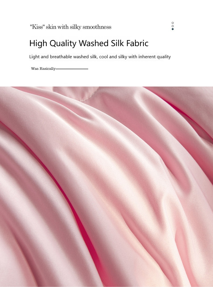 Luxury Embroidery Washed Silk Bedding Set Quilt Filled Soft and Breathable Bed Sheet 2024
