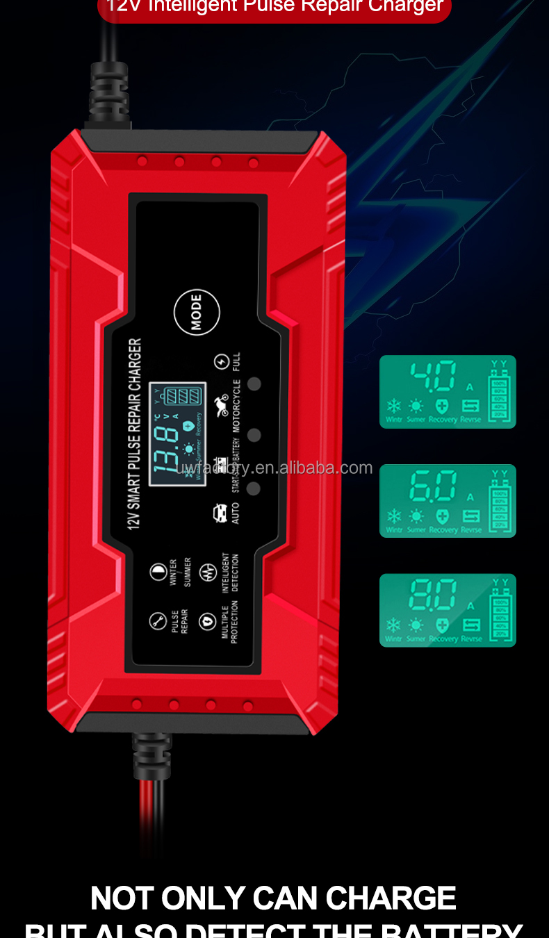 12V/20A Electric Vehicle E-bike Scooter Battery Charger Motor Smart Fast Power Charge Adapter Moto Lead Acid Storage Cell Auto Batterie Charging