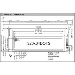320*64 Stn Graphic LCD Module Big Size LC7981 Industrial Display With Backlight