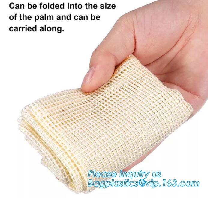 Reusable Solid Shopping Bag String Grocery Bag Shopper Cotton Tote Mesh Net Woven Portable Durable Shopping, BAGEASE