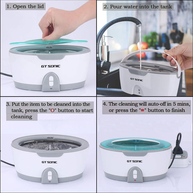 40kHz 450ml Ultrasonic Dental Cleaner Machine 5 Min Cleaning Time