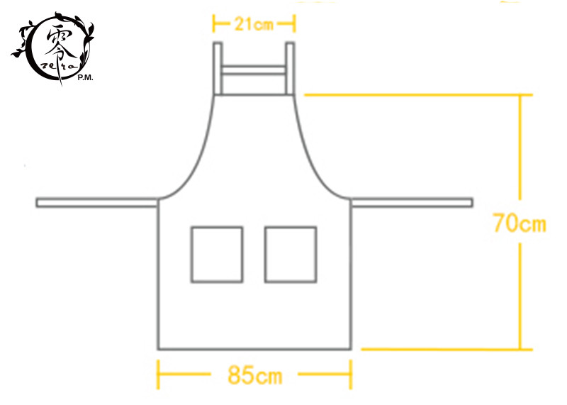 Custom Panda Rabbit Baby Kitchen Apron With Pockets Extra Long Ties Durable For Gardening