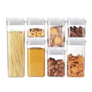 7 Pcs Plastic Food Airtight Storage Containers With Lids Multiple Size