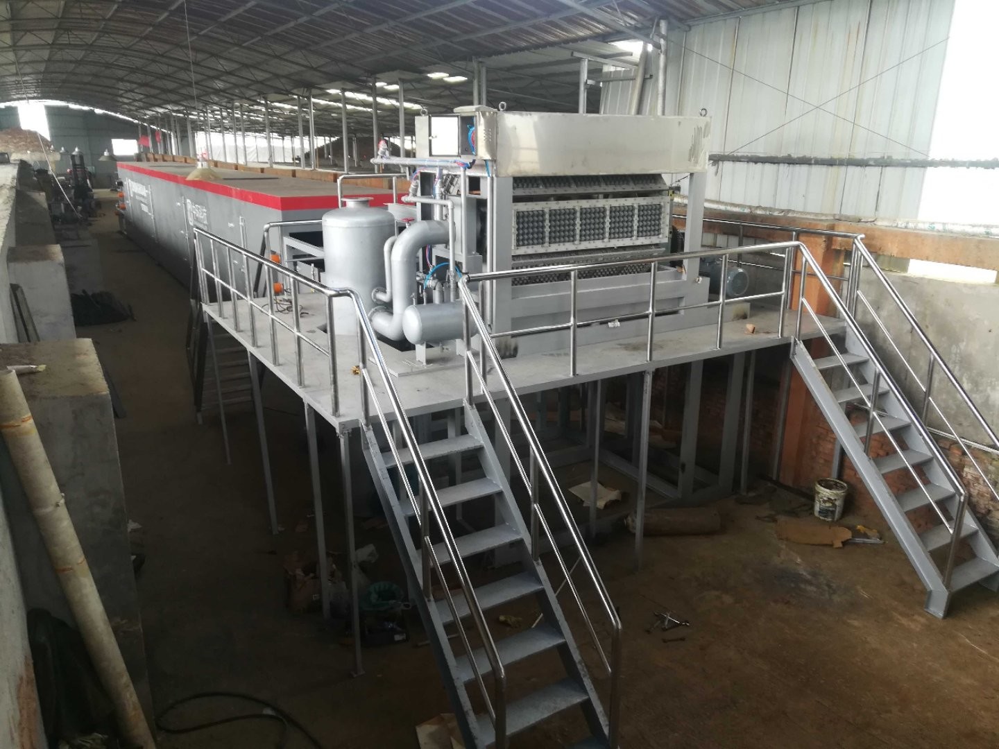 Fully Automated Egg Carton Making Equipment Machine High Efficiency Tray type