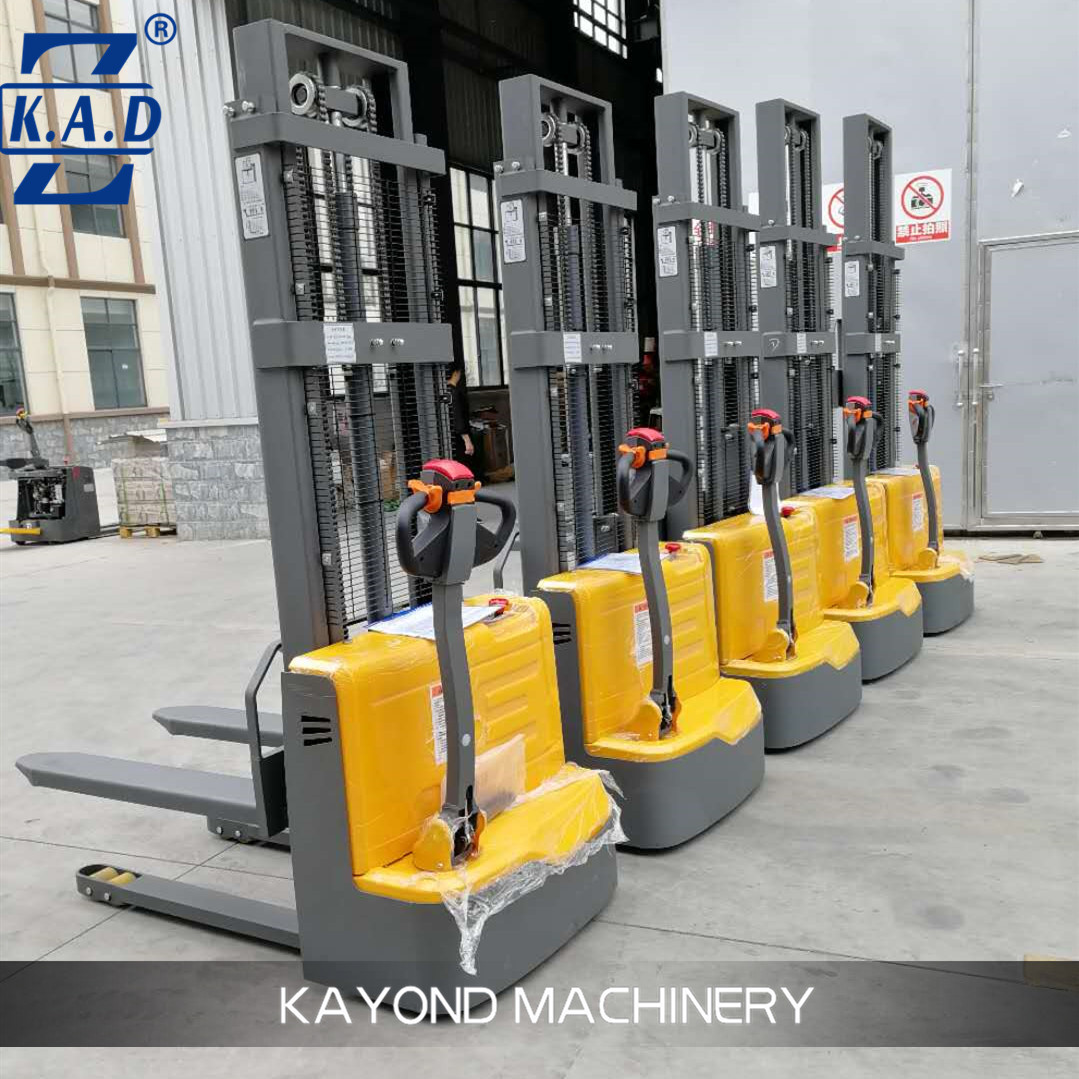 Electric Motor Walkie 1t 2.5m Warehouse Pallet Lift Stacker