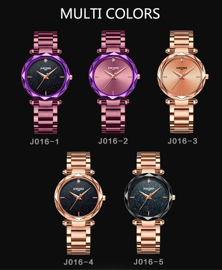 KINYUED stainless steel quartz movement women stainless steel band waterproof wrist watch
