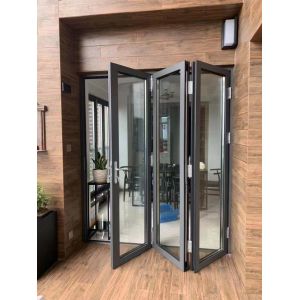 Aluminum Inward Opening Glazed Balcony Bifolding Windows Horizontal Folding