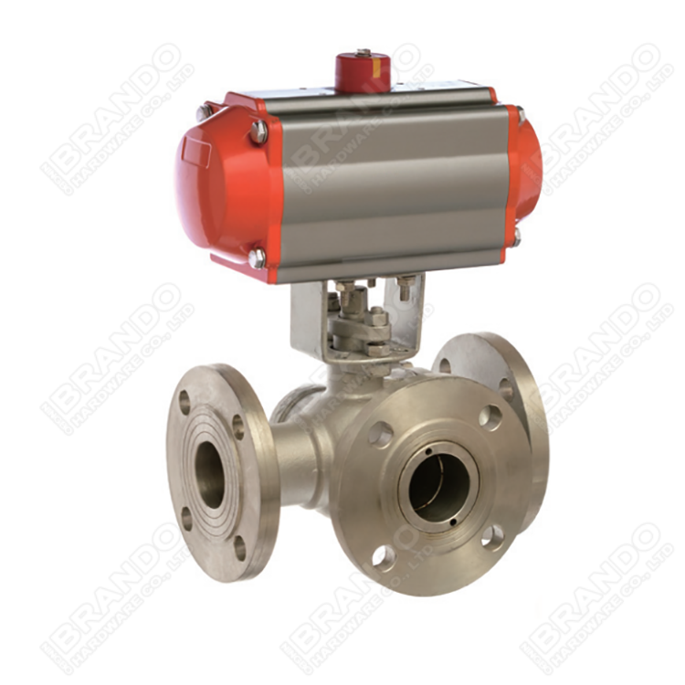 4'' Pneumatic Actuated Flange Ball Valve Stainless Steel 304