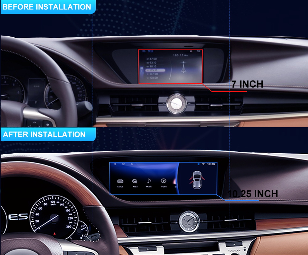 Viknav Car Radio For Lexus ES ES300 ES250 ES350 ES300h (2014-2017)10.25 inch Multimedia DVD Player GPS Navigation