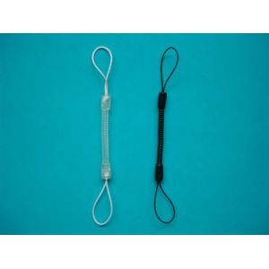 Custom Red/Blue Mini Short Pen Spiral Tethers w/Different Nylon Strap on Both