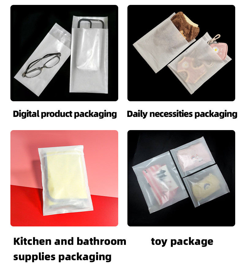 100% Fully Biodegradable White Translucent Paper Bags For Sock Clothes Packaging