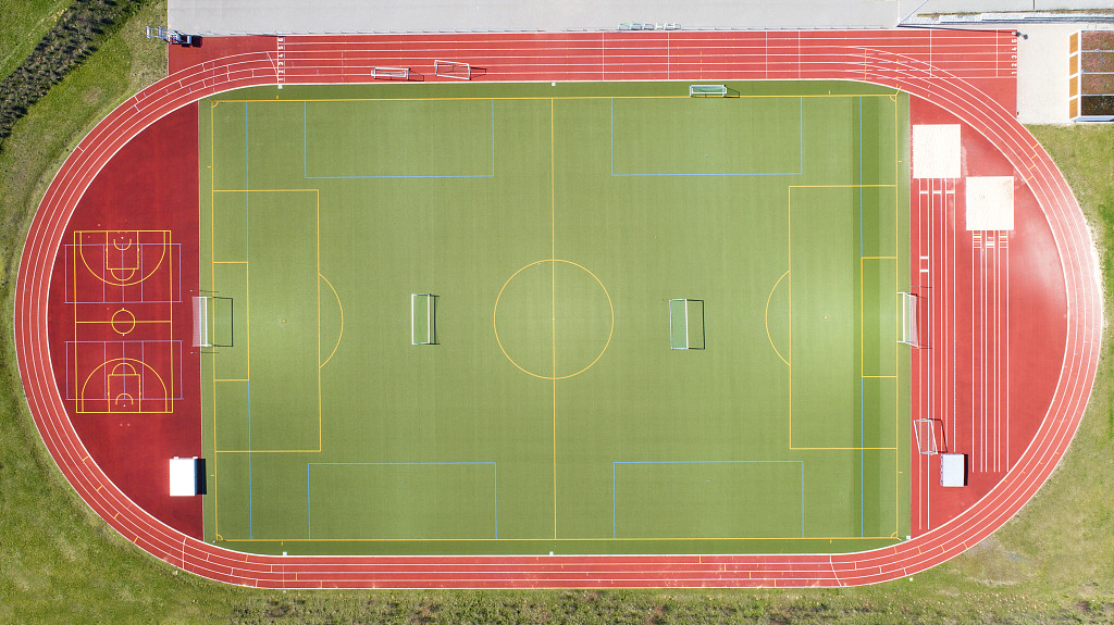 UV Resistant Outdoor Synthetic Flooring Athletic Track Surfaces