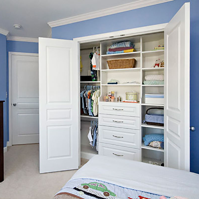 Modern European Style Wooden PANEL Bedroom Furniture Walk In Storage Wardrobe Closet
