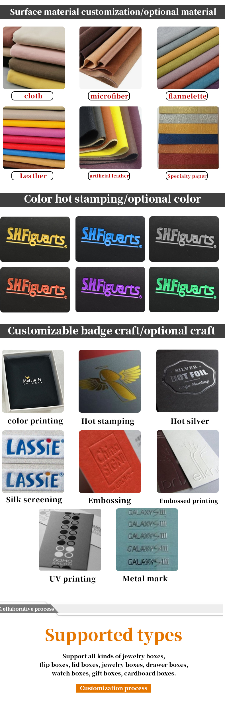 Blue LED Jewelry Box for Luxury Packaging of Earrings Bracelets Necklaces Rings