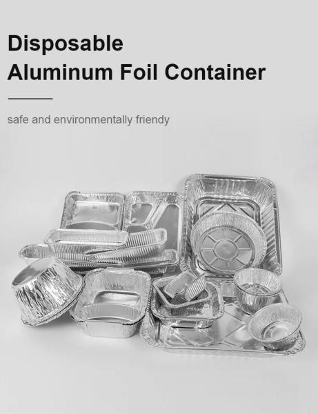 Hotsale Food Grade Custom Logo Rectangle Aluminum Takeaway Foil Food Containers