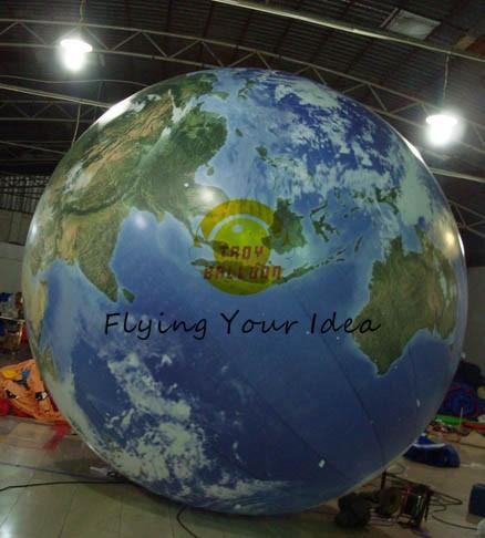4m Round Advertising Helium Balloons , Inflatable Ground Grobal Balloons For