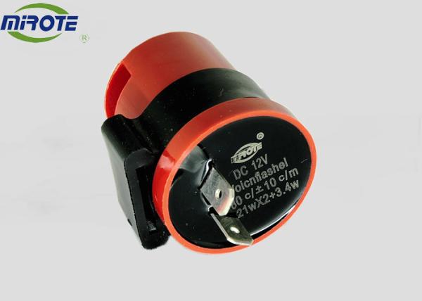 Red Round Electronic Signal Motorcycle Led Flasher With 12V DC Working Voltage