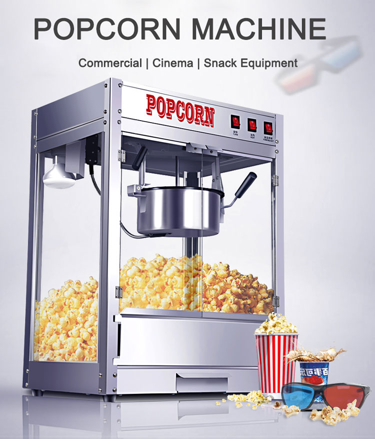 Fast and Easy Popcorn Production with Quick-Heat Technology Stainless Steel Machine