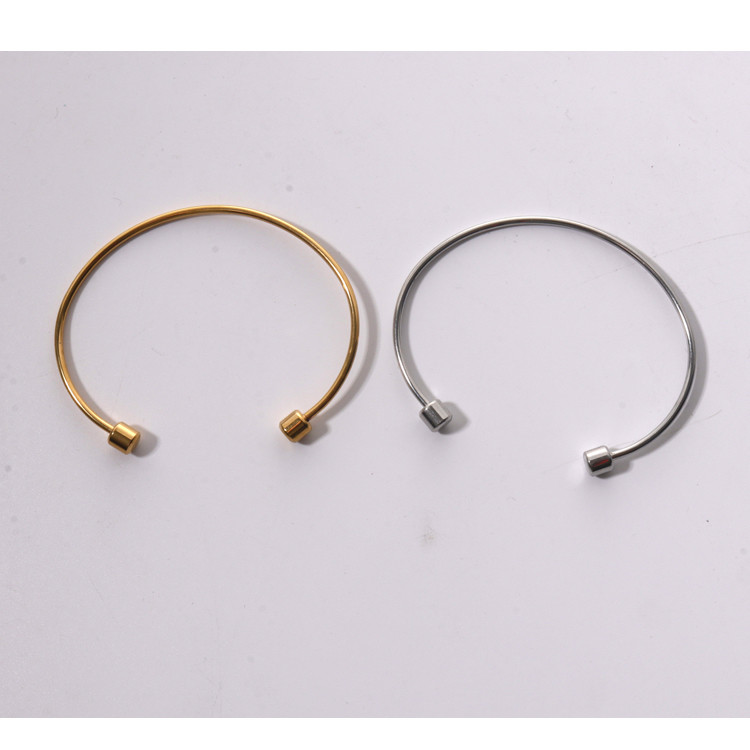 18.5cm Handmade Beaded Bangles , Stainless Steel Forte Beads Bracelet multicolor