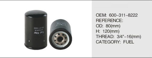 Truck Diesel engine parts fuel filter for komtsu 600-311-8222